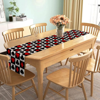 Linen Casino Table Runner Las Vegas Party Decoration Poker Night Themed Birthday Party Supply Dining Room Kitchen Home Decor (13" X 108")2