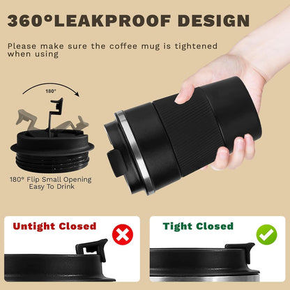 Vacuum Insulated Stainless Steel Travel Coffee Mug,Leak Proof Cup with Lid5