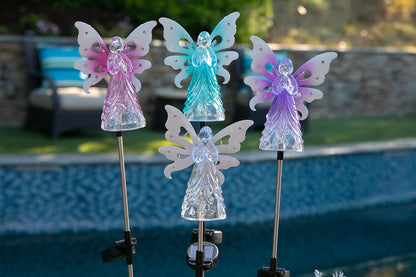 Garden Solar Lights, Decorative Angel Garden Stake, 13 Leds, Cute Yard and Pathway Decor, Purple, 7 X 40 Inch9