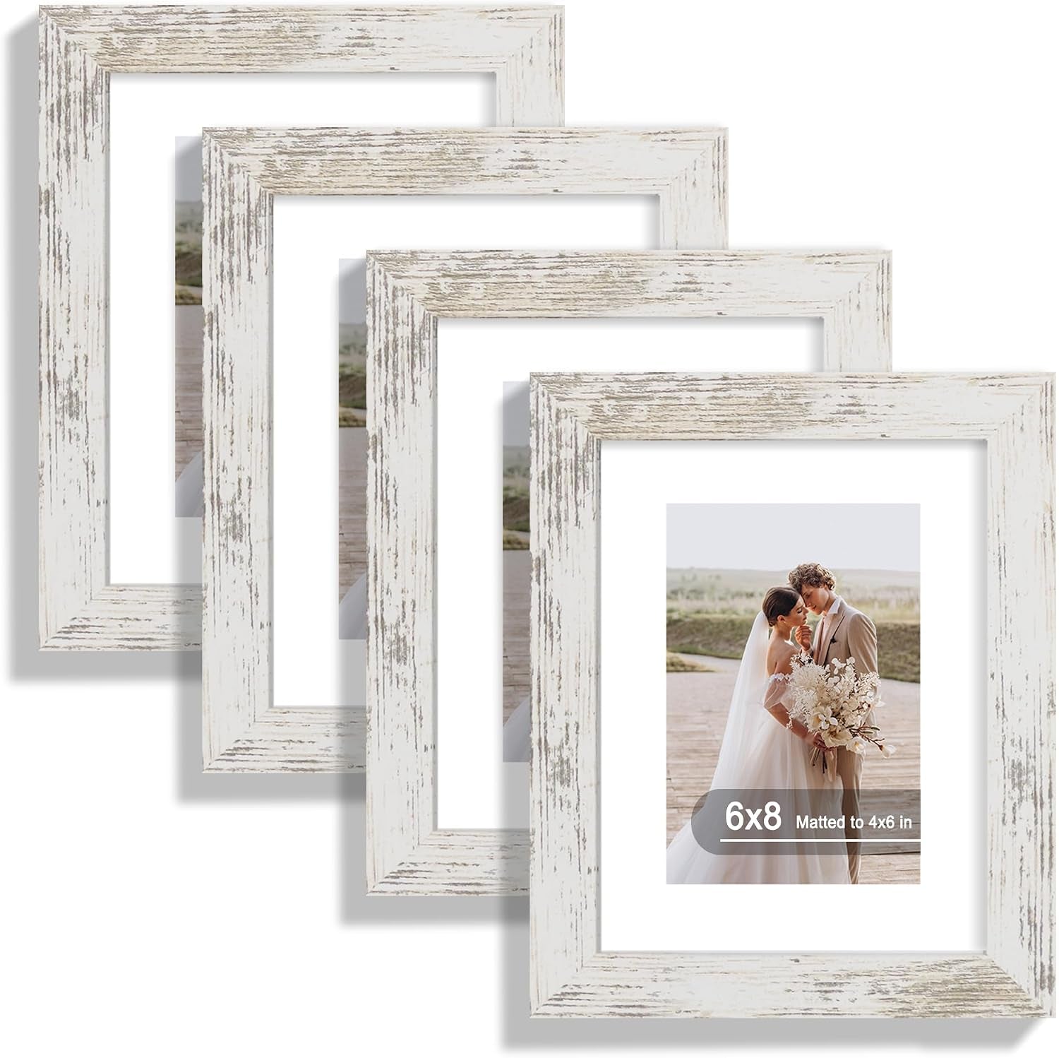 6x8-picture-frame-set-of-4-made-of-real-glass-and-distressed-white-frame-display-picture-4x6-with-mat-or-6x8-without-mat-6-by-8-photo-for-wall-or-tabletop