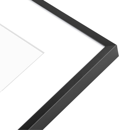 11X14 Black Aluminum Frame with White Mat, Real Glass7