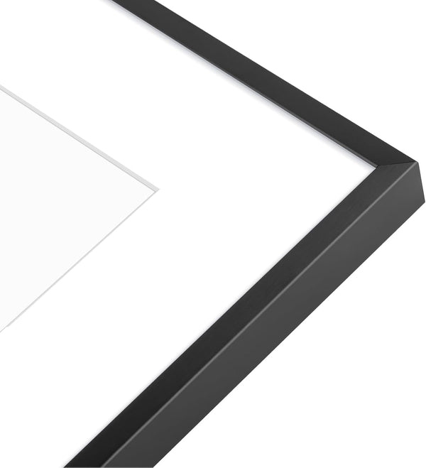 11X14 Black Aluminum Frame with White Mat, Real Glass7