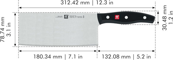 Twin Signature 7-Inch Chinese Vegetable Cleaver, Razor-Sharp, Made in Company-Owned German Factory with Special Formula Steel Perfected for Almost 300 Years, German Knife3