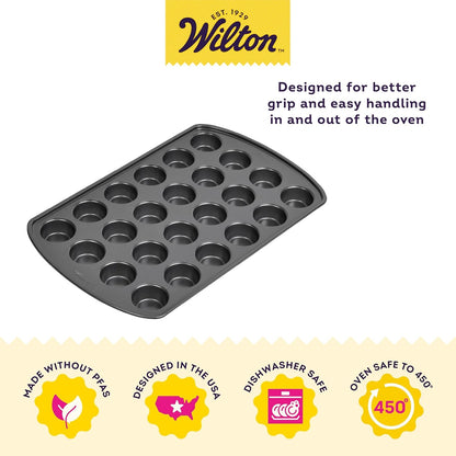 Gold Non-Stick Muffin Pan, Made without PFAS, 24-Cup | Non-Stick Steel with Scratch-Resistant Coating, Resists Warping, Extended Handles, Dishwasher Safe, Perfect for Cupcakes3