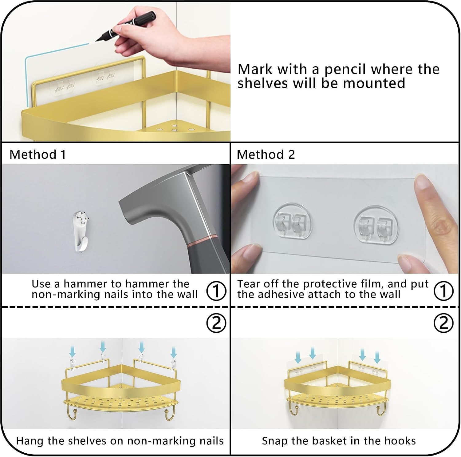 corner-shower-shelves-2-tier-gold-shower-candy-with-4-hooks-stainless-steel-bathroom-shower-organizers-wall-mounted-caddy-shelves-no-drilling-with-adhesive-triangle-storage-shelf-for-toilet