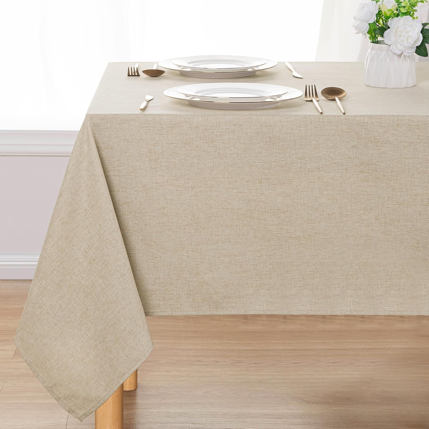 faux-linen-tablecloth-rectangle-beige-tablecloths-fabric-waterproof-spill-proof-wrinkle-and-stain-resistant-decorative-farmhouse-table-cover-for-kitchen-dining-party-54-x-80-inch
