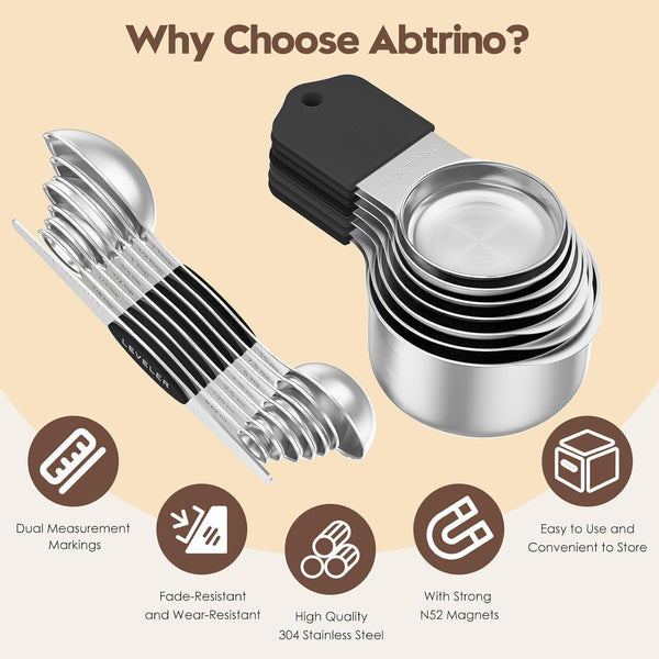 Magnetic Measuring Cups and Spoons Set – 304 Stainless Steel3