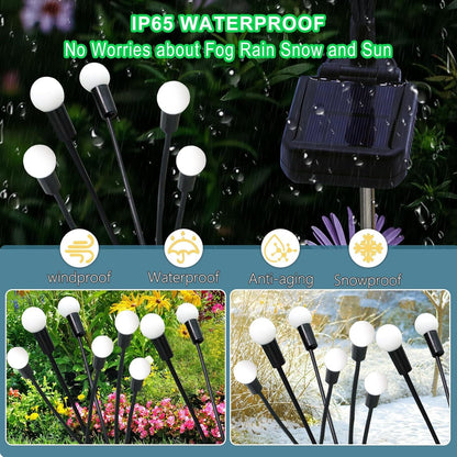 Solar Garden Lights Outdoor, 2 Pack 16 LED Solar Purple Firefly Lights Waterproof, Starburst Wind Swaying Light for outside Yard Patio Planter Flower Bed Walkway Halloween Christmas Decoration7