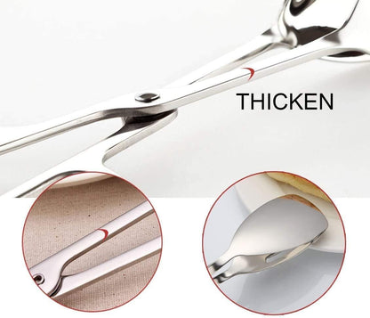 2-PACK Serving Tongs for Cooking Buffet Party Catering, Thickening Food Serving Cake Bread Kitchen Salad Tongs, Stainless Steel4