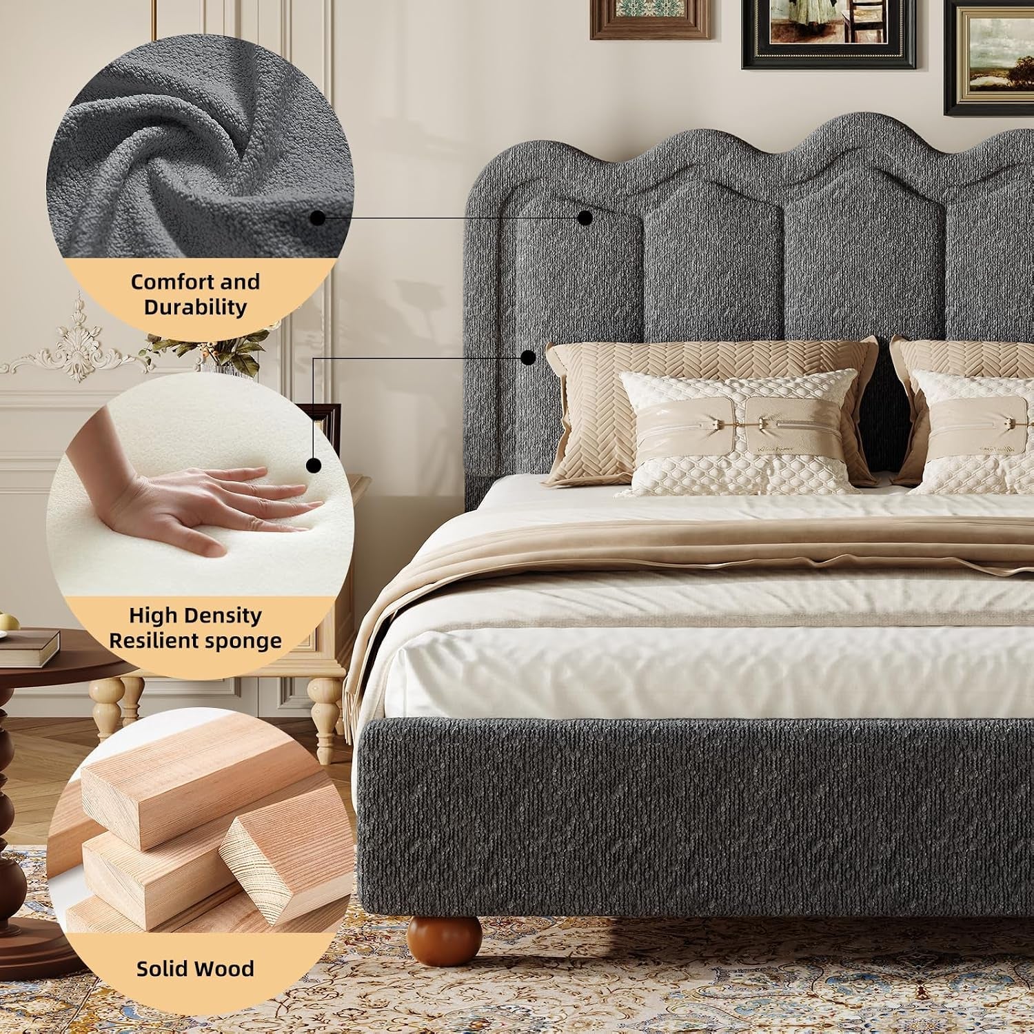full-size-bed-frame-with-headboard-upholstered-boucle-cloud-bed-frame