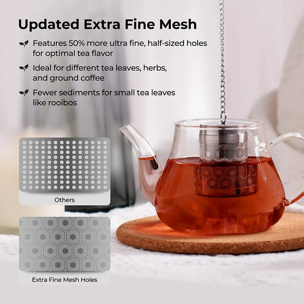 Extra Fine Mesh Tea Infuser for Loose Leaf Tea Steeper 1.5”X2.2” | 304 Stainless Steel Tea Strainers & Filters for Loose Tea, Updated Slim Threaded Lid Tea Ball for Mug, Cup, Teapot, Kettle2