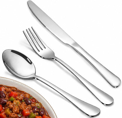 Silverware Set, Stainless Steel Knives Spoon Forks Set for Home, Kitchen and Restaurant, Mirror Polished& Dishwasher Safe (12Pcs-Silverware Set)1