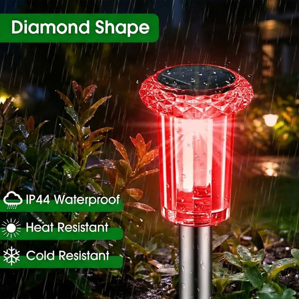 Solar Outdoor Lights, 10 Pack Solar Pathway Lights Outdoor Waterproof, Stainless Steel Stake Lighting for Garden Yard Path Walkway Driveway Patio Lawn outside Decor,Color Changing5