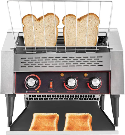 450 Slices/Hour Commercial Toaster, 110V 2600W Electric Conveyor Toaster Oven Stainless Steel Commercial Conveyor Belt Toasters for Restaurant, Bakery, Buffet Use2