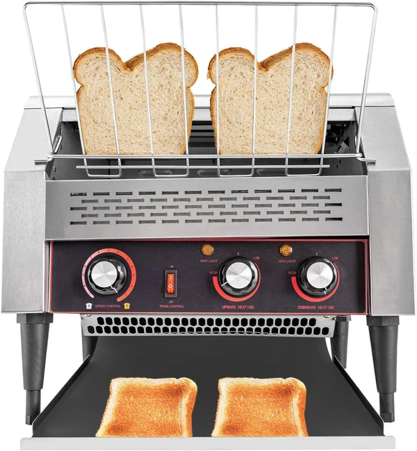 450 Slices/Hour Commercial Toaster, 110V 2600W Electric Conveyor Toaster Oven Stainless Steel Commercial Conveyor Belt Toasters for Restaurant, Bakery, Buffet Use2