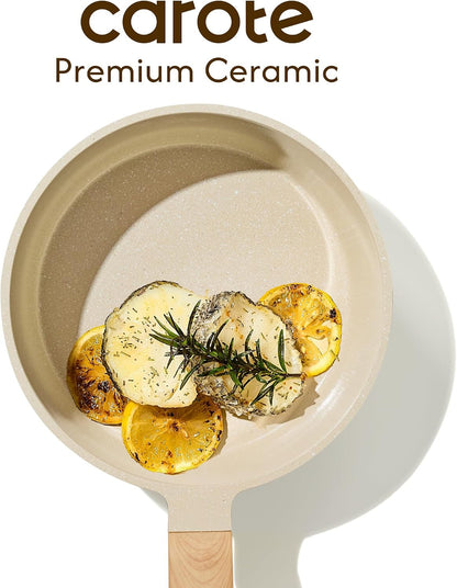 Ceramic Nonstick 1.5Qt & 2.5Qt Sauce Pan Sets with Lid | Kitchen Non Toxic Cookware Set with Stay-Cool Handle, All Stovetops Compatible, PFOA Free, Easy to Clean6
