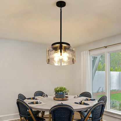 Black Chandeliers for Dining Room Light Fixture, Foyer Lighting Fixtures Pendant Lights Kitchen Island, Adjustable Glass Modern Farmhouse Chandelier for Entryway, Bedroom, Bathroom, Foyer, Living Room2