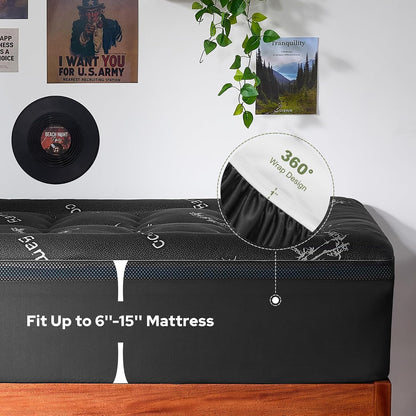 4 Inch Dual Layer Memory Foam Mattress Topper Twin XL for College Dorm Room | 2 Inch Gel Memory Foam and 2 Inch Pillow Top Mattress Pad Cover, Cooling Bamboo Viscose Mattress Topper Medium-Firm6