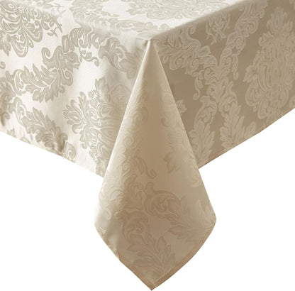 Barcelona Luxury Damask Fabric Tablecloth, 60” Wide X 102” Oval, Golden Beige, 100% Polyester, No Iron, Soil Resistant Dining Room, Party and Banquet Table Cover8