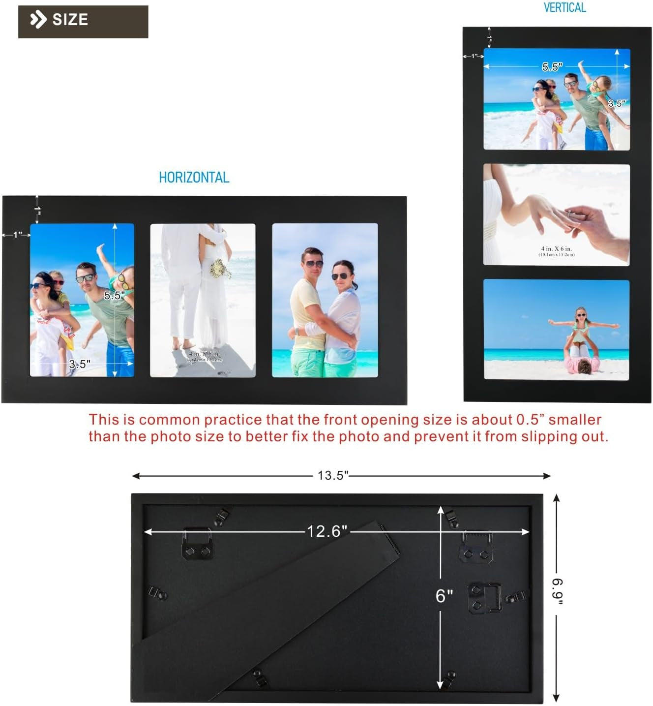 collage-picture-frame-black-wood-4x6-3-opening-1-pack