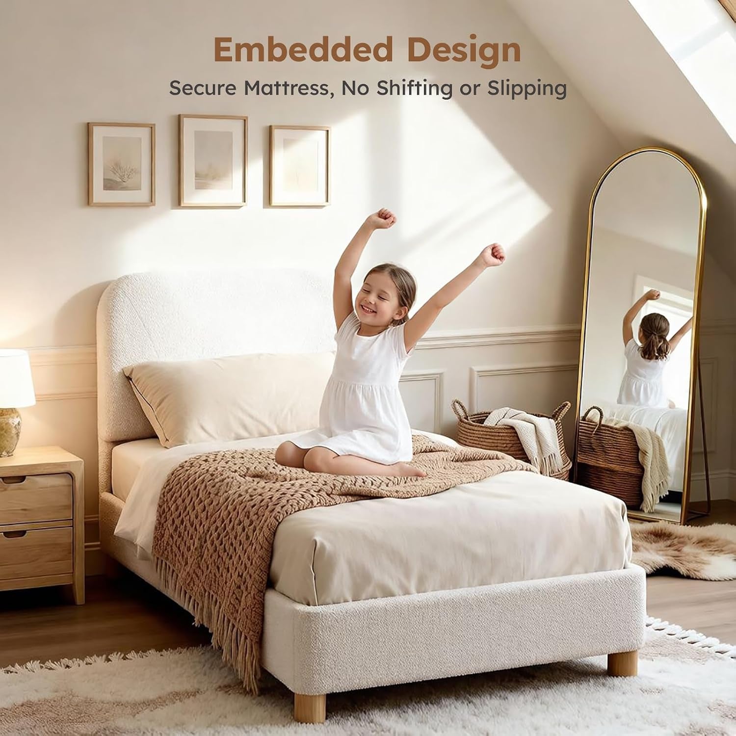 twin-size-cloud-platform-bed-for-kids-soft-boucle-toddler-bed-frame-cream