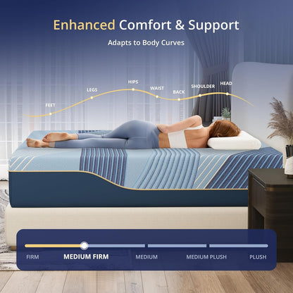 EGOHOME Queen Mattress Hybrid 12 Inch, Cooling Memory Foam Medium Firm4