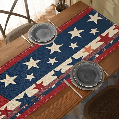 Independence Day Table Runner Red Patriotic 13X72 Inch , Linen 4Th of July Table Decoration ,Red White and Blue Patriotic Table Runners for Holiday Decor Dinging ,Party ,Kitchen4
