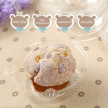 Cupcake Holders Individual,50 PC Cupcake Containers Disposable Clear Plastic Single Muffin Dome Holders Cases Individual Cupcake Boxes Bulk (White, 50 Pcs) | Clear Plastic Single Muffin Dome Holders Cases Individual Cupcake Boxes Bulk (White, 50 Pcs)4