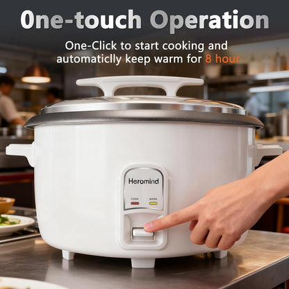 Commercial Rice Cooker, 90-Cup Rice Cooker, 16Qt Large Rice Cooker with Nonstick Inner Pot, Fast Cooking and Auto Keep Warm, with Rice Cup and Paddle, Easy to Clean, 1950W3