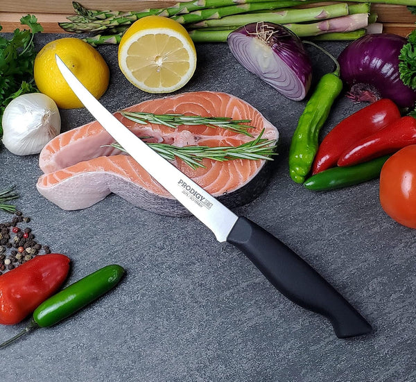 Prodigy Series 7.5-Inch Curved Flexible Fillet Knife – High-Carbon Stainless Steel Blade, Ergonomic Non-Slip Handle for Fish and Meat Filleting & Deboning3