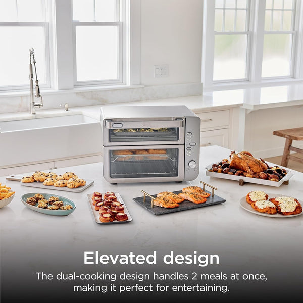 Ninja Double Stack XL Countertop Oven, 12-In-1, Stainless Steel, DCT601 | Dualzone, Smart Finish, Flavorseal, Fits 4.5 Lb Chicken & 6 Lbs Wings, Air Fry, Bake, Broil2