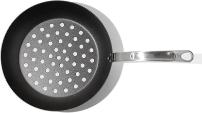 Made in Cookware - 12" Seasoned Carbon Steel Grill Frying Pan | Professional Cookware, Crafted in Sweden, Perforated1