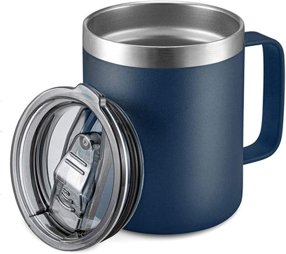 12 Oz Insulated Travel Coffee Mug with Handle, Navy1