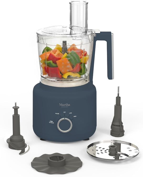 10 Cup Food Processor & Electric Chopper, One Touch Pulse | Bpa-Free Bowl, 3 Multipurpose Blades, Easy Food Prep, Chop, Slice, Shred, Puree, Emulsify, Speed Dial, Wide Feed Chute, Navy1