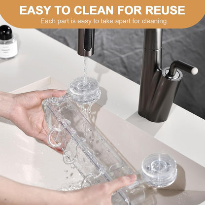 Shower Caddy Suction Cup, Wall Mounted Suction Shower Rack Organizer, No Drilling Clear Shelf Basket with 4 Movable Hooks, Bathroom Storage Rack Suitable for Smooth Walls7