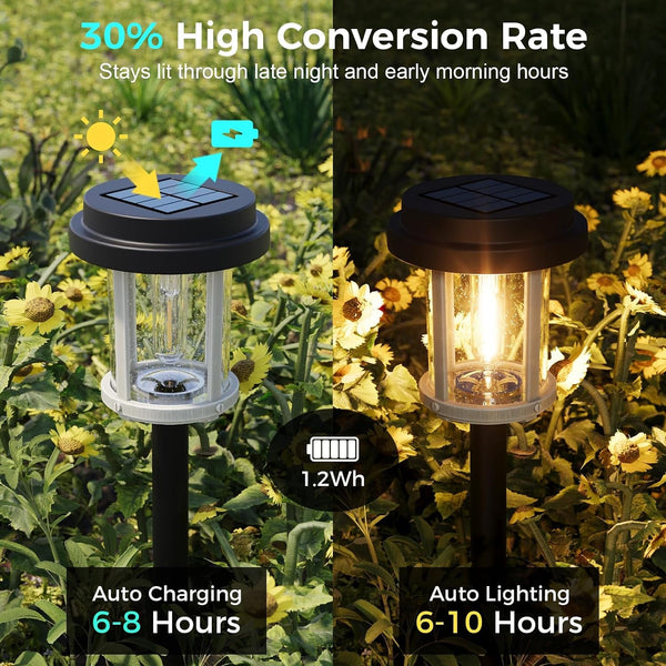 6 Pack Solar Pathway Lights Outdoor, 20 LM Solar Lights for Garden2