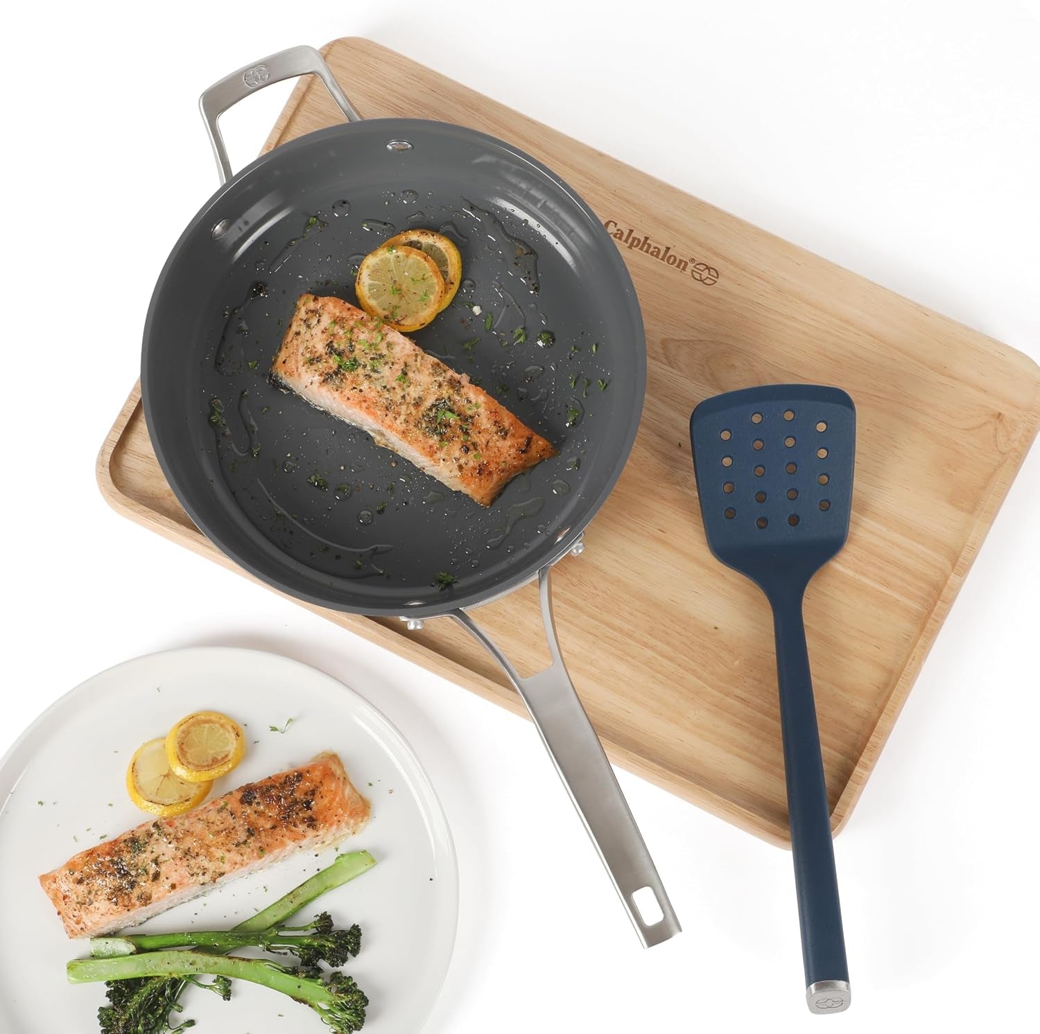 edge-6-piece-stainless-steel-and-silicone-kitchen-tool-set-kitchen-utensil-set-scraper-skimmer-spoon-ladle-turner-pasta-server-heat-resistant-nonstick-safe-cooking-utensils-navy