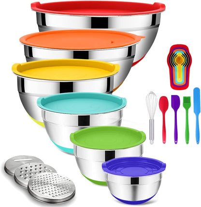 20PCS Stainless Steel Mixing Bowls with Airtight Lids Set1