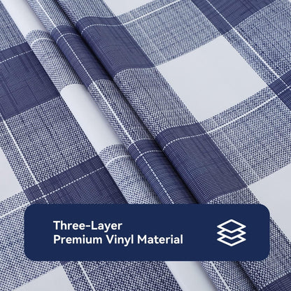 Square Vinyl Tablecloth, 100% Waterproof Oil-Proof Checkered Plastic Table Cloth, Heavy Duty Wipeable Table Covers for Dining, Camping, Picnic, Outdoor - 54 X 54 Inch, Blue Checkered6