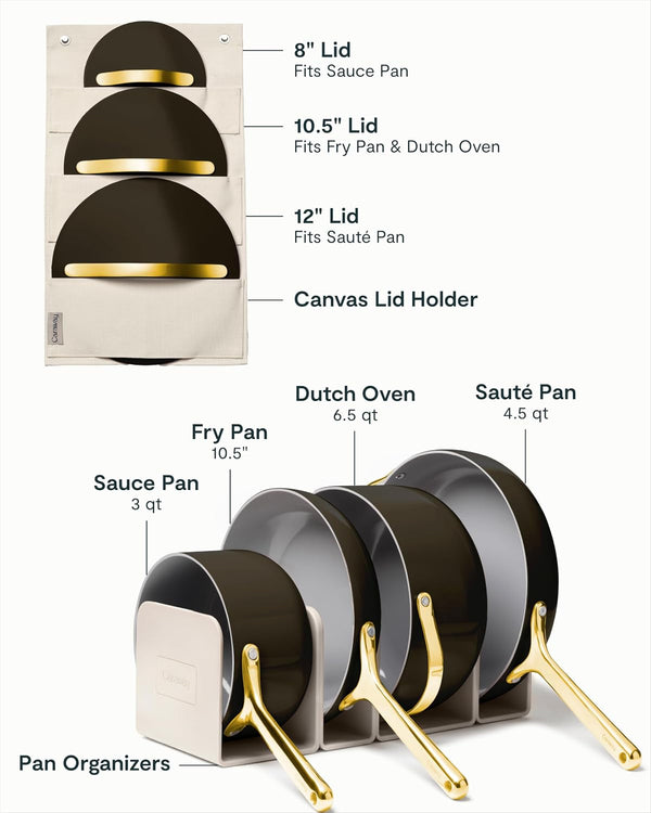 Caraway 12-Piece Non-Stick Ceramic Cookware Set | Pots, Pans, Lids and Kitchen Storage, PFAS and PFOA Free, Oven Safe Pan Set and Compatible with All Stovetops, Black3