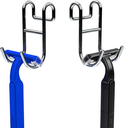 Shower Caddy Hooks, Razor Hanger for Shelf and Loofah (Silver - 2 Open)1