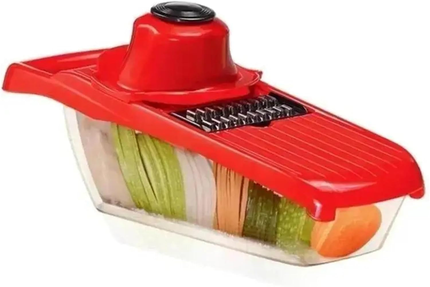6-in-1-vegetable-slicer-and-cutter-with-steel-blade-potato-peeler-carrot-grater-dicer-kitchen-tool-set-red
