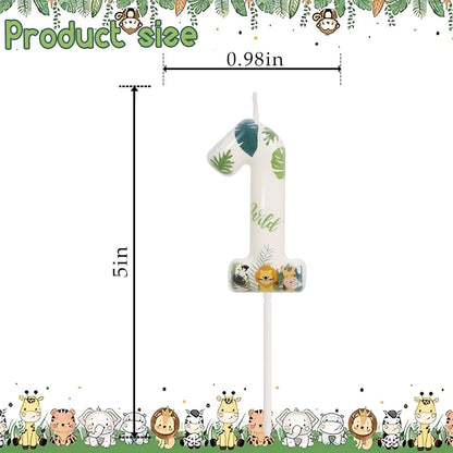 Wild Animal Number 1 Birthday Candle, Wild One Birthday Decorations2