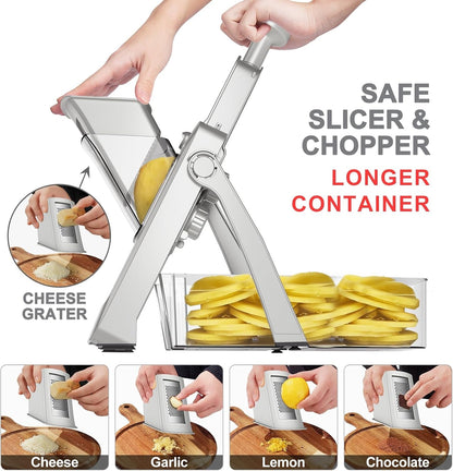 Safe Mandoline Slicer Plus, Adjustable Potaot Slicer 1-8 Mm3