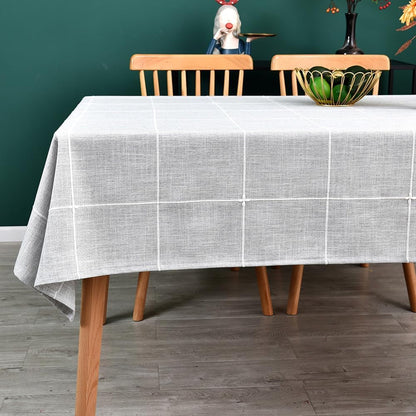 Heavy Duty Cotton Table Cloth for Square Table Farmhouse Vintage Tablecloth Washable Rustic Table Cover (Gray, 52''X52'')1