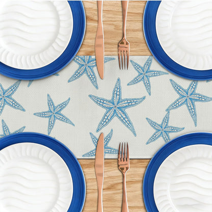 Blue Starfish Table Runner, Nautical Beach Table Runner Decor4