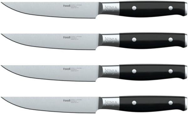 Ninja K32004 Foodi Neverdull System 4-Piece Steak Knife Set, Premium, German Stainless Steel, Black1