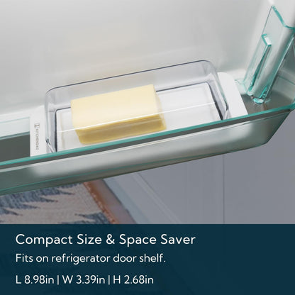 Airtight Butter Dish with Lid for Countertop and Refrigerator Door Shelf, Butter Keeper, Plastic Butter Holder Tray Container for West/East Coast Butter, White4