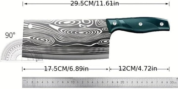 Meat Cleaver, 7 Inch Kitchen Knife Forged Vegetable Cutter Stainless Steel Sharp Slicing Knife2