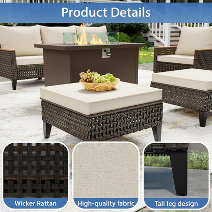 7 Piece Outdoor Patio Furniture Set, Beige6